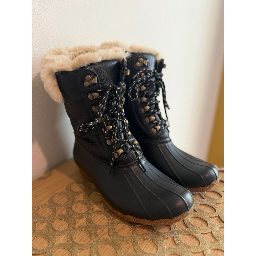 Goop x Sperry Saltwater Tall Luxe Leather Duck Boots Women’s Size 9 EUC